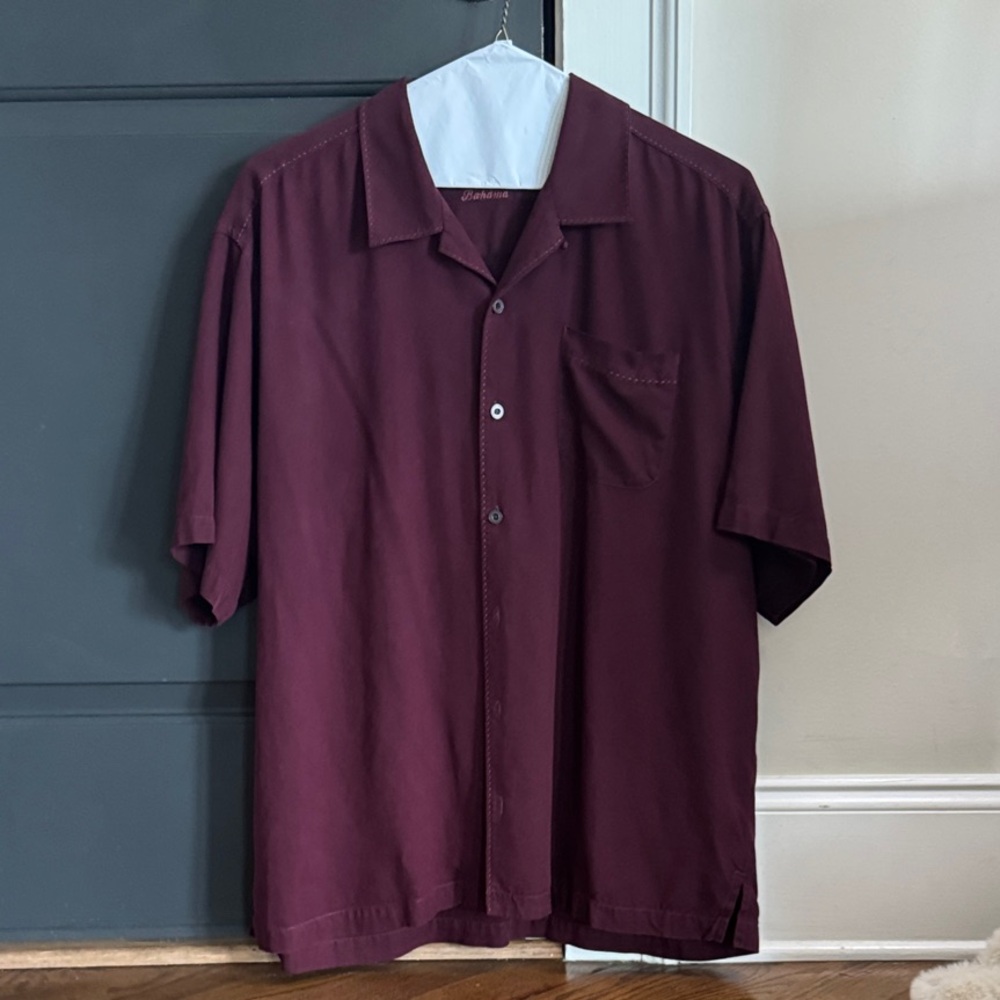 Tommy Bahama Burgundy/Wine/Maroon Camp Shirt XL